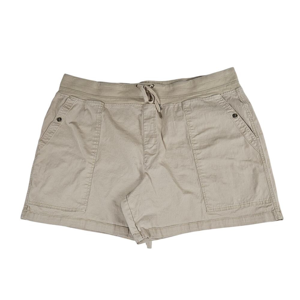 Terra & Sky Plus Sz 4X Beige Cotton Blend Casual Utility Pockets Pull-On Shorts